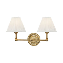 Load image into Gallery viewer, Classic No.1 Wall Light in Aged Brass/Silk.