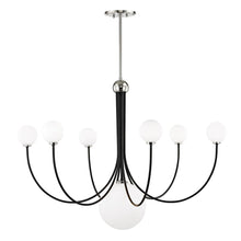 Load image into Gallery viewer, Coco Chandelier in Polished Nickel / Black/7-Light.