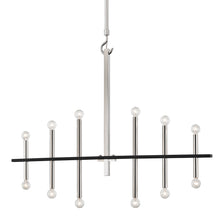 Load image into Gallery viewer, Colette Chandelier in Polished Nickel / Black/12-Light.