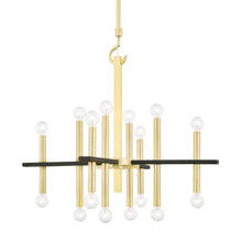 Load image into Gallery viewer, Colette Chandelier in Aged Brass / Black/16-Light.