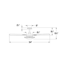 Load image into Gallery viewer, Collier LED Ceiling Fanin - line drawing.