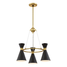 Load image into Gallery viewer, Conic Chandelier in Honey Gold/3-Light.