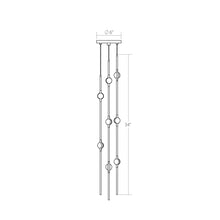 Load image into Gallery viewer, Constellation® Andromeda Round LED Pendant Light - line drawing.