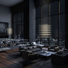 Load image into Gallery viewer, Constellation® Cosmic Cube LED Pendant Light in living room.