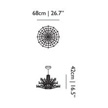 Load image into Gallery viewer, Coppelia LED Chandelier - line drawing.