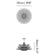 Load image into Gallery viewer, Coppelia LED Chandelier - line drawing.