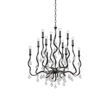 Load image into Gallery viewer, Aveline Chandelier in Black Silver Leaf (12-Light).