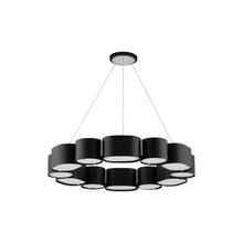 Load image into Gallery viewer, Opal Chandelier in Soft Black/Stainless Steel (12-Light).
