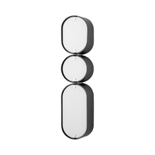 Load image into Gallery viewer, Opal Wall Light in Soft Black/Stainless Steel.