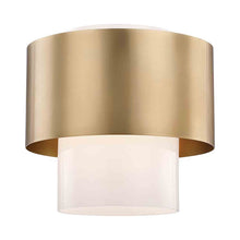 Load image into Gallery viewer, Corinth Flush Mount Ceiling Light in Aged Brass.