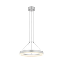 Load image into Gallery viewer, Corona Ring LED Pendant Light in Small/Bright Satin Aluminum.