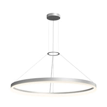 Load image into Gallery viewer, Corona Ring LED Pendant Light in X-Large/Bright Satin Aluminum.