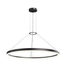 Load image into Gallery viewer, Corona Ring LED Pendant Light in X-Large/Satin Black.