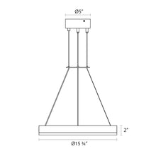 Load image into Gallery viewer, Corona Ring LED Pendant Light - line drawing.