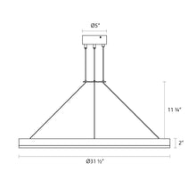 Load image into Gallery viewer, Corona Ring LED Pendant Light - line drawing.
