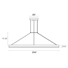 Load image into Gallery viewer, Corona Ring LED Pendant Light - line drawing.