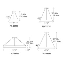Load image into Gallery viewer, Corso LED Pendant Light - line drawing.