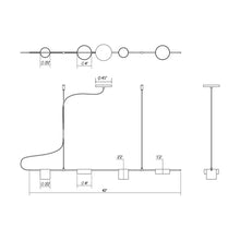 Load image into Gallery viewer, Counterpoint™ Linear LED Pendant Light - line drawing.