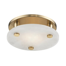 Load image into Gallery viewer, Croton LED Flush Mount Ceiling Light in Brass.