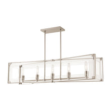Load image into Gallery viewer, Crystal Clear Linear Pendant Light in Polished Nickel.