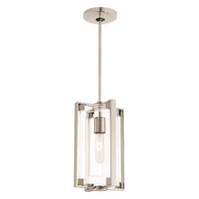 Load image into Gallery viewer, Crystal Clear Mini Pendant Light in Polished Nickel.