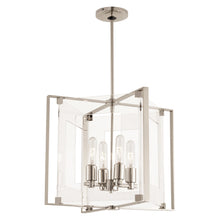 Load image into Gallery viewer, Crystal Clear Pendant Light in Polished Nickel.