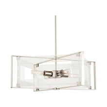 Load image into Gallery viewer, Crystal Clear Semi-Flush Mount Ceiling Light in Polished Nickel.