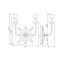 Load image into Gallery viewer, Astro Double Wall Light - line drawing.
