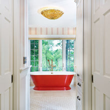 Load image into Gallery viewer, Broche Semi Flush Mount Ceiling Light in bathroom.