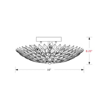 Load image into Gallery viewer, Broche Semi Flush Mount Ceiling Light - line drawing.