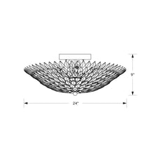 Load image into Gallery viewer, Broche Semi Flush Mount Ceiling Light - line drawing.