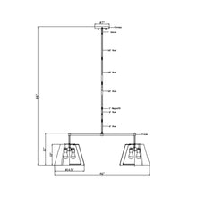 Load image into Gallery viewer, Fulton Linear Pendant Light - line drawing.