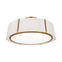 Load image into Gallery viewer, Fulton Semi Flush Mount Ceiling Light in Antique Gold.