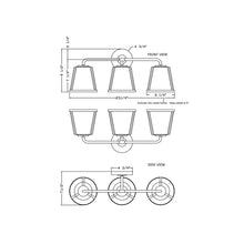 Load image into Gallery viewer, Fulton Vanity Wall Light - line drawing.