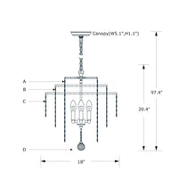 Load image into Gallery viewer, Gabrielle Chandelier - line drawing.