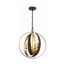 Load image into Gallery viewer, Luna Sphere Chandelier in English Bronze/Antique Gold (4-Light).