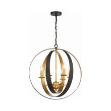 Load image into Gallery viewer, Luna Sphere Chandelier in English Bronze/Antique Gold (6-Light).