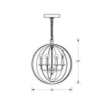 Load image into Gallery viewer, Luna Sphere Chandelier - line drawing.