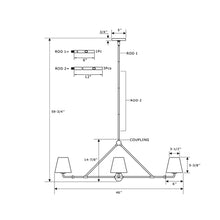 Load image into Gallery viewer, Xavier Linear Pendant Light - line drawing.