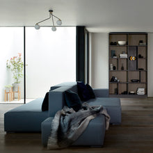 Load image into Gallery viewer, Array Mini Opal Semi Flush Mount Ceiling Light in living room.