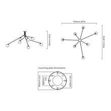 Load image into Gallery viewer, Array Opal Pendant Light - line drawing.