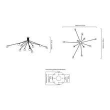 Load image into Gallery viewer, Array Opal Pendant Light - line drawing.