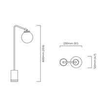 Load image into Gallery viewer, Array Opal Table Light - line drawing.