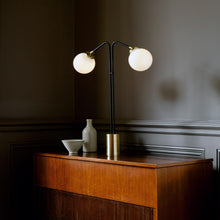 Load image into Gallery viewer, Array Twin Opal Table Light in living room.