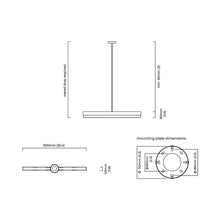 Load image into Gallery viewer, Artes LED Linear Pendant Light - line drawing.