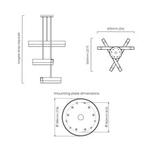 Load image into Gallery viewer, Artes LED Pendant Light - line drawing.