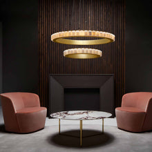 Load image into Gallery viewer, Avalon Halo LED Chandelier in living room.