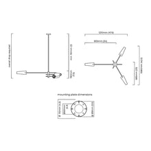 Load image into Gallery viewer, Axis Pendant Light - line drawing.