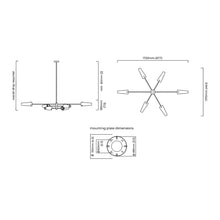 Load image into Gallery viewer, Axis Pendant Light - line drawing.