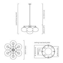 Load image into Gallery viewer, Cloudesley Chandelier - line drawing.
